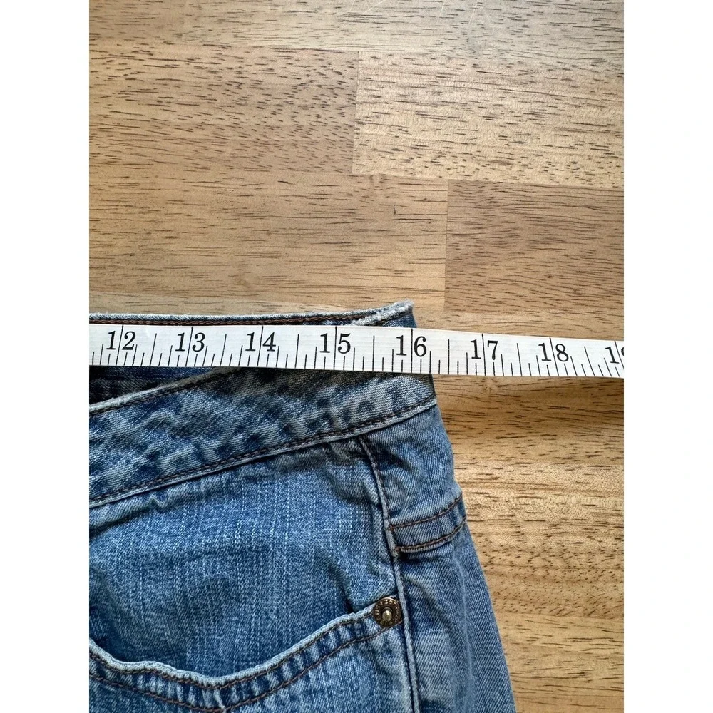 Y2K Jeans Hippie Bell Bottoms Flare Stitching Patchwork 14 Large 32 High Waist